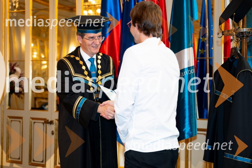 prof. dr. Zdravko Kačič, rektor Univerze v Mariboru;  Klemen TršinarDan Univerze v Mariboru 2024