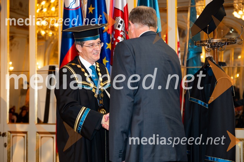 prof. dr. Zdravko Kačič, rektor Univerze v Mariboru; dr. Josip OrbanićDan Univerze v Mariboru 2024