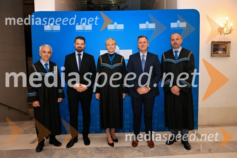 prof. dr. Bojan Dolšak,  prorektor za razvoj kakovosti in razvojne projekte, UM; dr.  Jure Vajs, vodja strateških programov, Lek; prof. dr. Mihaela Koletnik, nekdanja prorektorica, Univerza v Mariboru; dr. Simon Rečnik, direktor Trdnih izdelkov in član uprave Leka d.d.; prof. dr. Miralem  Hadžiselimović, Prorektor za infrastrukturo Univerze v MariboruDan Univerze v Mariboru 2024