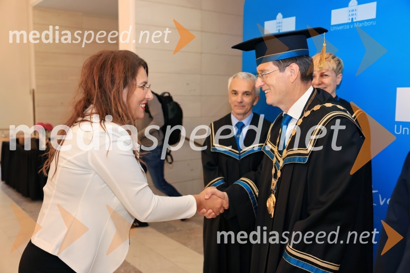  Tatjana  Vogrinec Burgar, predsednica uprave, Elektro Maribor; prof. dr. Bojan Dolšak,  prorektor za razvoj kakovosti in razvojne projekte, UM; prof. dr. Zdravko Kačič, rektor Univerze v MariboruDan Univerze v Mariboru 2024