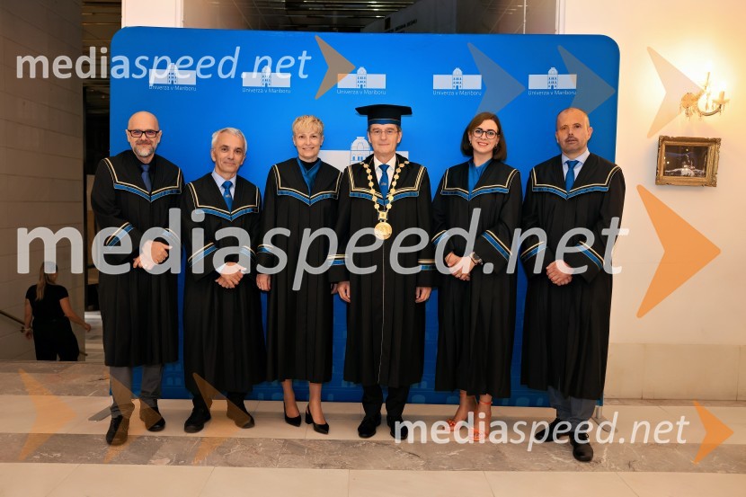 prof. dr. Dean Korošak,  prorektor za znanstvenoraziskovalno dejavnost Univerze v Mariboru; prof. dr. Bojan Dolšak,  prorektor za razvoj kakovosti in razvojne projekte, UM; prof. dr. Mihaela Koletnik, nekdanja prorektorica, Univerza v Mariboru; prof. dr. Zdravko Kačič, rektor Univerze v Mariboru;  Nomi  Hrast , prorektorica za študentska vprašanja Univerze v Mariboru; prof. dr. Miralem  Hadžiselimović, Prorektor za infrastrukturo Univerze v MariboruDan Univerze v Mariboru 2024