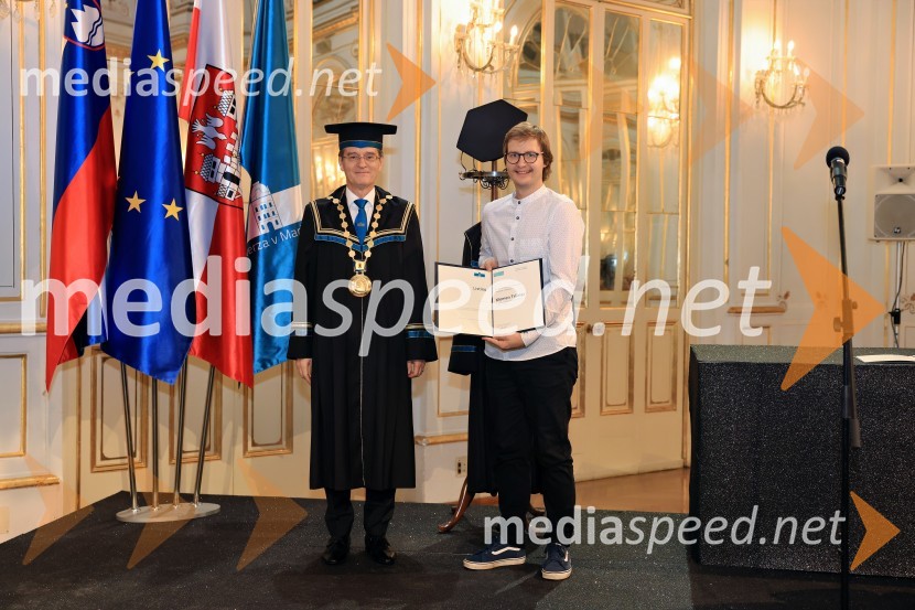 prof. dr. Zdravko Kačič, rektor Univerze v Mariboru;  Klemen TršinarDan Univerze v Mariboru 2024