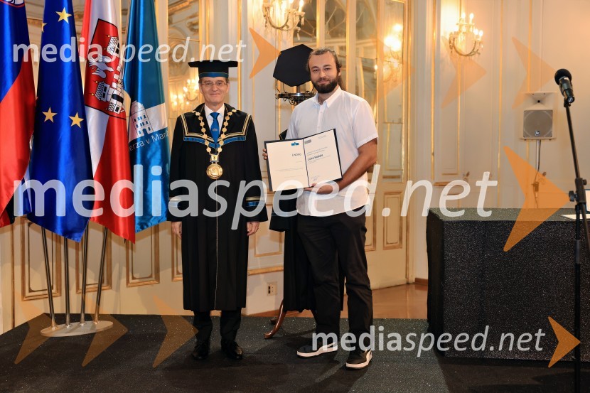 prof. dr. Zdravko Kačič, rektor Univerze v Mariboru;  Luka KobaleDan Univerze v Mariboru 2024
