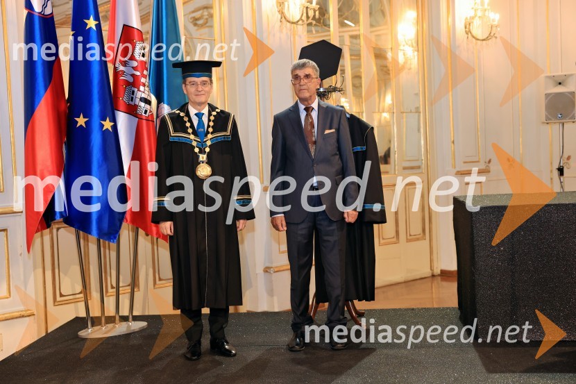 prof. dr. Zdravko Kačič, rektor Univerze v Mariboru; dr. Josip OrbanićDan Univerze v Mariboru 2024