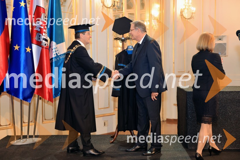 prof. dr. Zdravko Kačič, rektor Univerze v Mariboru; izr. prof. dr.  Artur Pahor, dr. med.Dan Univerze v Mariboru 2024