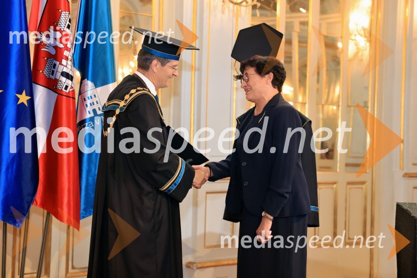 prof. dr. Zdravko Kačič, rektor Univerze v Mariboru; prof. dr.  Dušica Pahor, Prodekanica za znanstveno-raziskovalno dejavnost, Fakulteta za medicino, Univerza v MariboruDan Univerze v Mariboru 2024