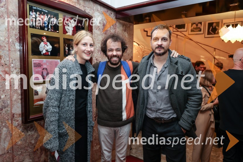  Ivana Percan Kodarin, igralka;  Blaž Šef, igralec;  Blaž Setnikar, igralecKot vsa svobodna dekleta, premiera Prešernovo gledališče Kranj