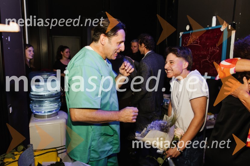  Gorazd Jakomini, igralec ;  Brigita Gregorič64, premiera drame na odru SNG Nova Gorica