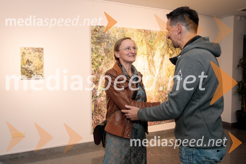  Anja Jerčič Jakob, umetnica;  Matjaž Arnol, akademski slikarOdprtje razstave z naslovom Obrobja slikarke Anje Jerčič Jakob, Generali Galerija