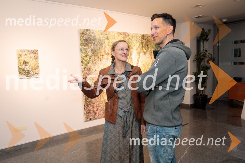  Anja Jerčič Jakob, umetnica;  Matjaž Arnol, akademski slikarOdprtje razstave z naslovom Obrobja slikarke Anje Jerčič Jakob, Generali Galerija