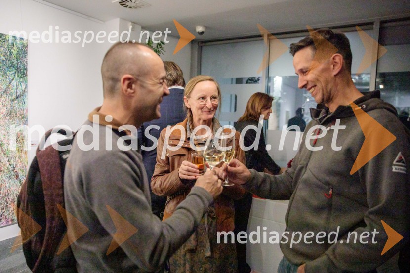  ... ;  Anja Jerčič Jakob, umetnica;  Matjaž Arnol, akademski slikarOdprtje razstave z naslovom Obrobja slikarke Anje Jerčič Jakob, Generali Galerija