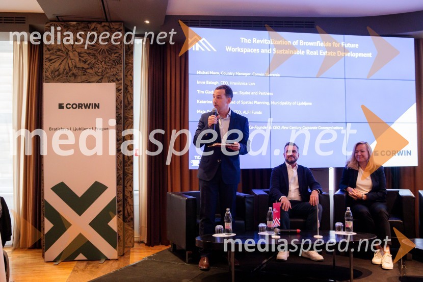  Denis Mancevič, namestnik predsednika uprave in CEO, SIJ;  Tim Gledstone, partner, Squire and Partners;  Katarina Konda, Mestna občina LjubljanaČaj z razlogom z naslovom Blagovna znamka delodajalca in prihodnost delovnega okolja