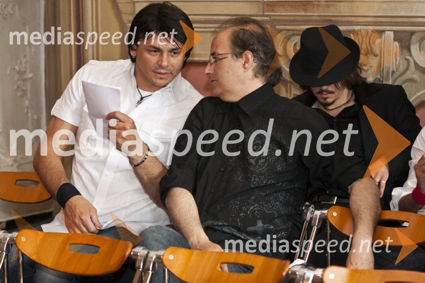 Samuel Lukas, pevec in Aleš Klinar, glasbenikSlovenska popevka 2009, novinarska konferenca in žrebanje vrstnega reda nastopajočih