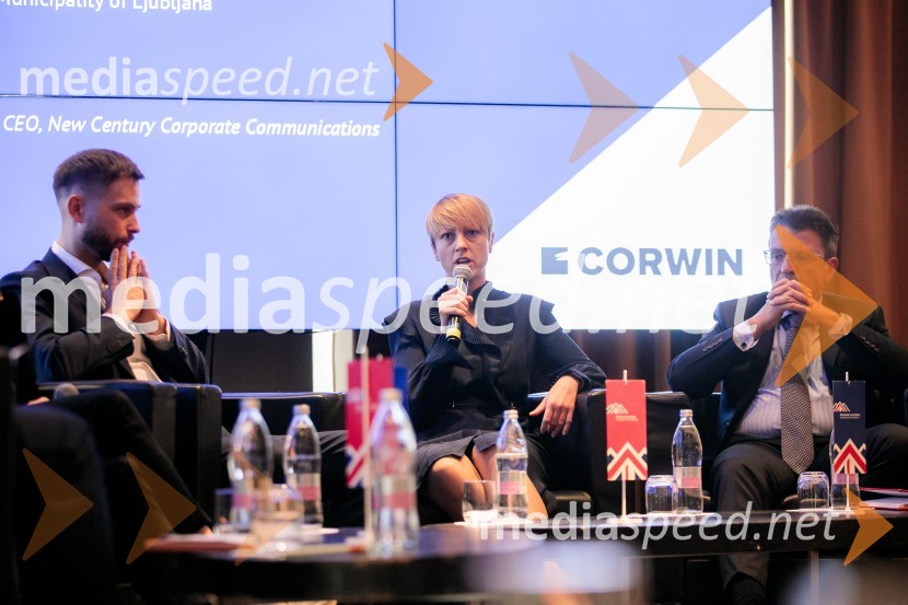  Michal Maco, direktor podjetja Corwin v Sloveniji in ustanoviteljev slovaške znamke oblačil Bratiska;  Maja Ostanek Selak, CEO, Alfi Funds; dr. Imre Balogh, Hranilnica LON d.d.Čaj z razlogom z naslovom Blagovna znamka delodajalca in prihodnost delovnega okolja