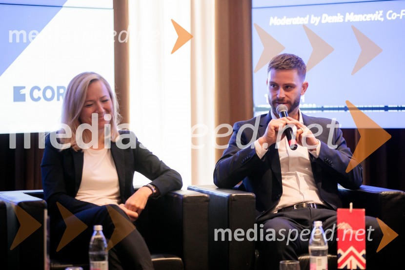  Katarina Konda, Mestna občina Ljubljana;  Michal Maco, direktor podjetja Corwin v Sloveniji in ustanoviteljev slovaške znamke oblačil BratiskaČaj z razlogom z naslovom Blagovna znamka delodajalca in prihodnost delovnega okolja