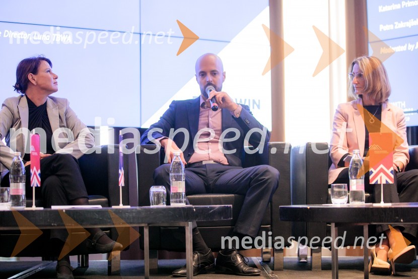  Katarina Babnik, psihologinja;  Blaž  Ferenc, A1 Slovenija;  Ivana Nedižavec Korada,  namestnica direktorice, Center of Excellence in FinanceČaj z razlogom z naslovom Blagovna znamka delodajalca in prihodnost delovnega okolja