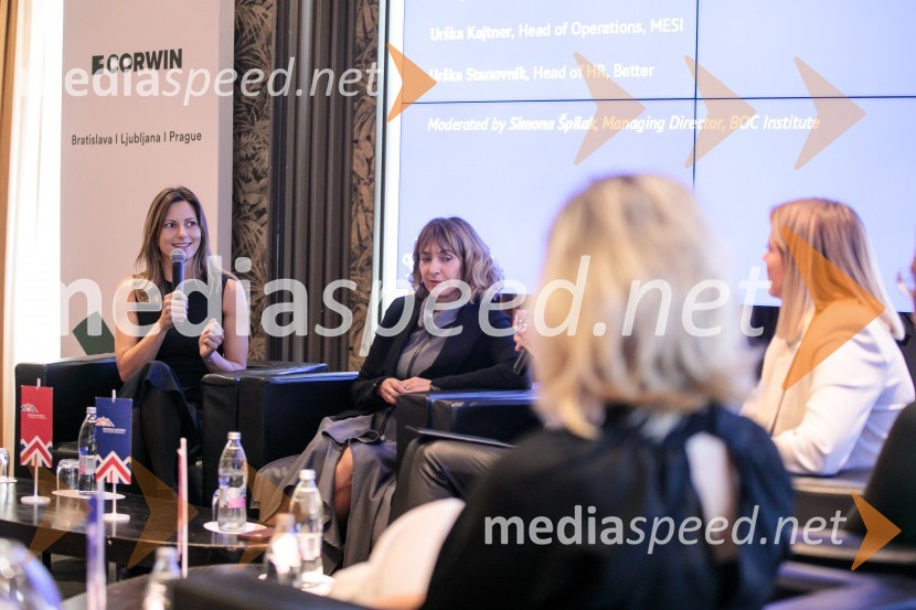  Alja Berk, coaching in članica društva VTIS;  Mateja Geržina, direktorica HR in skladnosti poslovanja, Triglav INT d.d.Čaj z razlogom z naslovom Blagovna znamka delodajalca in prihodnost delovnega okolja