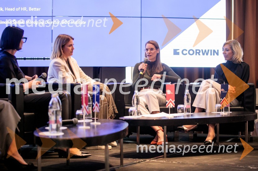  Urška Kajtner, vodja operative, Mesi d.o.o.;  Urška Stanovnik, vdja kadrovske službe, Better;  Mojca Balanč, mentorica, trenerka, coachinja in svetovalka, BOC InstituteČaj z razlogom z naslovom Blagovna znamka delodajalca in prihodnost delovnega okolja