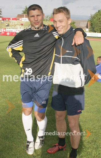 Amir Karič in Damir Pekič, nogometašaFree kick master Slovenija 2005