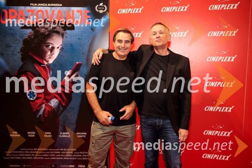  Rok Cvetkov, kaskader;  Janez Burger, režiserPremiera slovenskega filma Opazovanje, Cineplexx Ljubljana