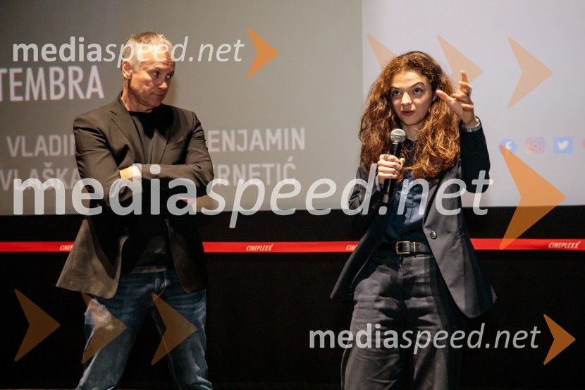  Janez Burger, režiser;  Diana  Kolenc, igralkaPremiera slovenskega filma Opazovanje, Cineplexx Ljubljana