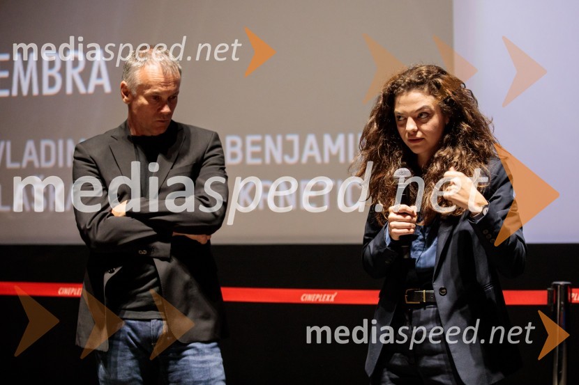  Janez Burger, režiser;  Diana  Kolenc, igralkaPremiera slovenskega filma Opazovanje, Cineplexx Ljubljana