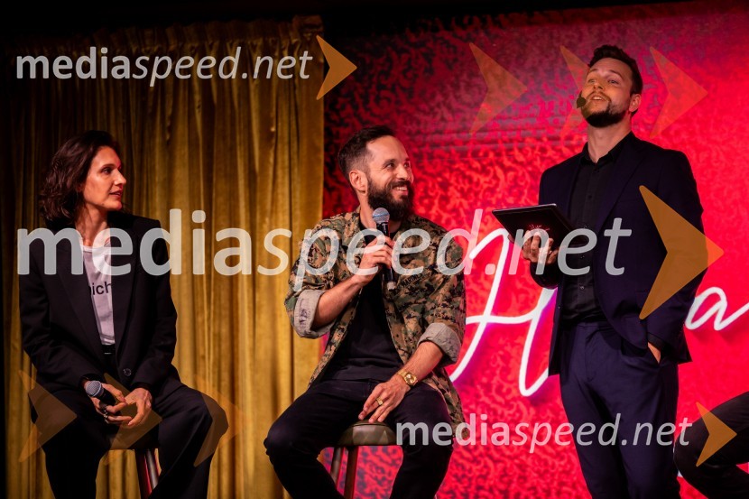  Sanja Raičević, režiserka;  Luka Štigl, režiser;  Alen Podlesnik, moderator, novinar POP TVEkskluzivna premiera nove serije Hiša ljubezni