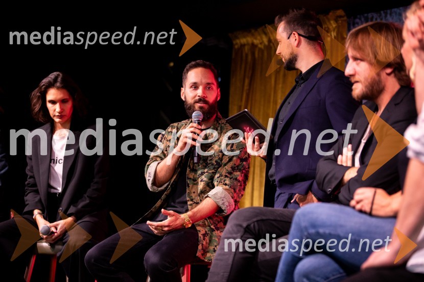  Sanja Raičević, režiserka;  Luka Štigl, režiser;  Alen Podlesnik, moderator, novinar POP TV;  Matej Puc, igralecEkskluzivna premiera nove serije Hiša ljubezni