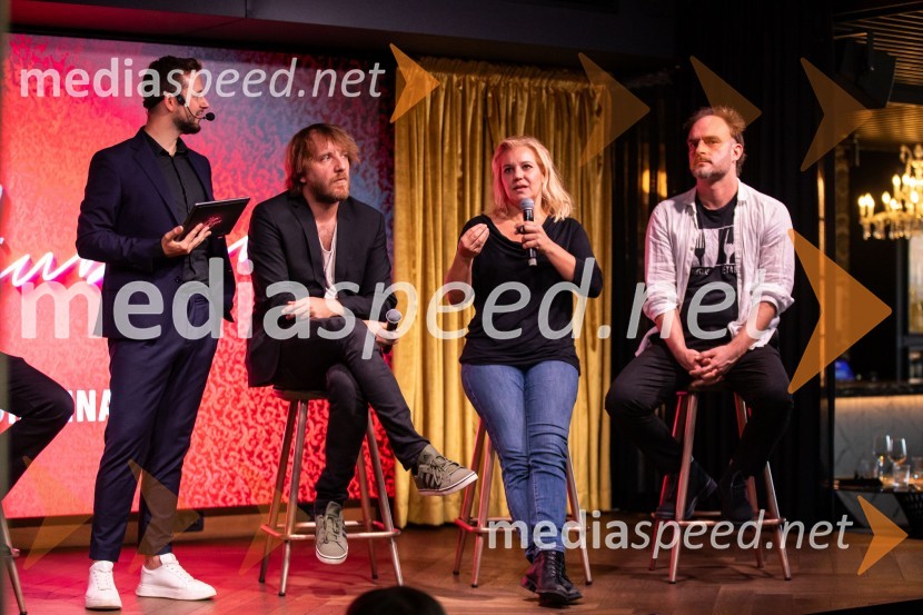  Alen Podlesnik, moderator, novinar POP TV;  Matej   Puc, igralec;  Karin Komljanec, igralka;  Gregor Gruden, igralecEkskluzivna premiera nove serije Hiša ljubezni