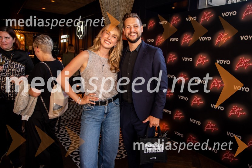  Melani Mekicar, radijska in televizijska voditeljica;  Alen Podlesnik, moderator, novinar POP TVEkskluzivna premiera nove serije Hiša ljubezni