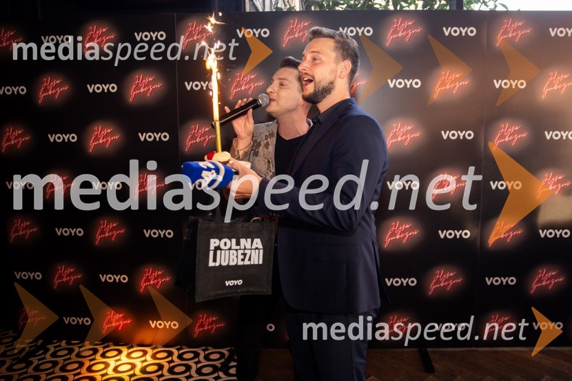  Damjan Murko, pevec;  Alen Podlesnik, moderator, novinar POP TVEkskluzivna premiera nove serije Hiša ljubezni