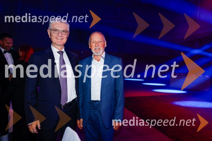  Franjo Bobinac, predsednik, Olimpijski komite Slovenije;  Miroslav Cerar, nekdanji gimnastičar, nekdanji predsednik Odbora za podeljevanje Bloudkovih priznanjPrireditev ob 70. obletnici Plesne zveze Slovenije