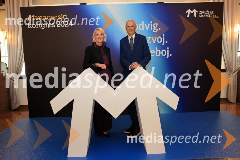  Petra Juvančič, izvršna direktorica, Združenje Manager; mag. Iztok Seljak, predsednik, Združenje ManagerManagerski kongres 2024, prvi dan