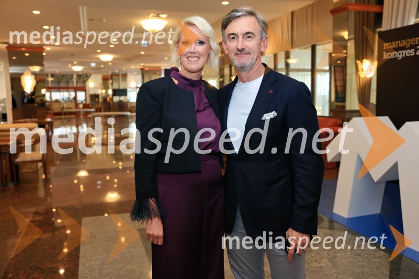  Petra Juvančič, izvršna direktorica, Združenje Manager;  Marko Lukić, lastnik in direktor družbe Lumar IGManagerski kongres 2024, prvi dan