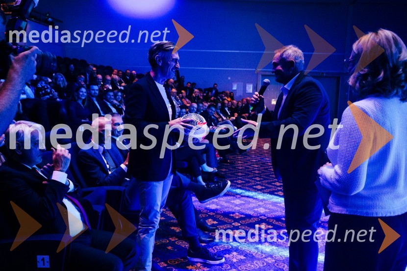  Marko Lukić, lastnik in direktor družbe Lumar IG;  Matjaž Kek, selektor slovenske nogometne reprezentanceManagerski kongres 2024, prvi dan