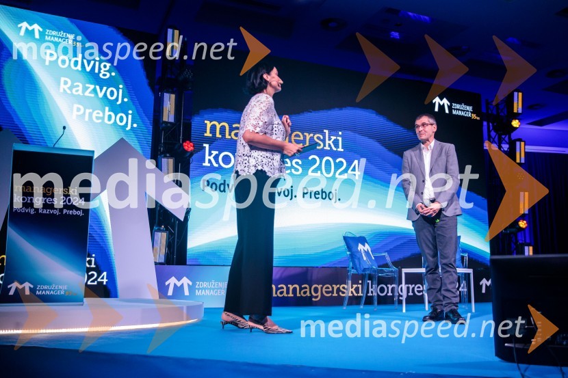  Simona  Špilak, direktorica BOC Institute; mag. Aleš Vičič, športni psihologManagerski kongres 2024, drugi dan