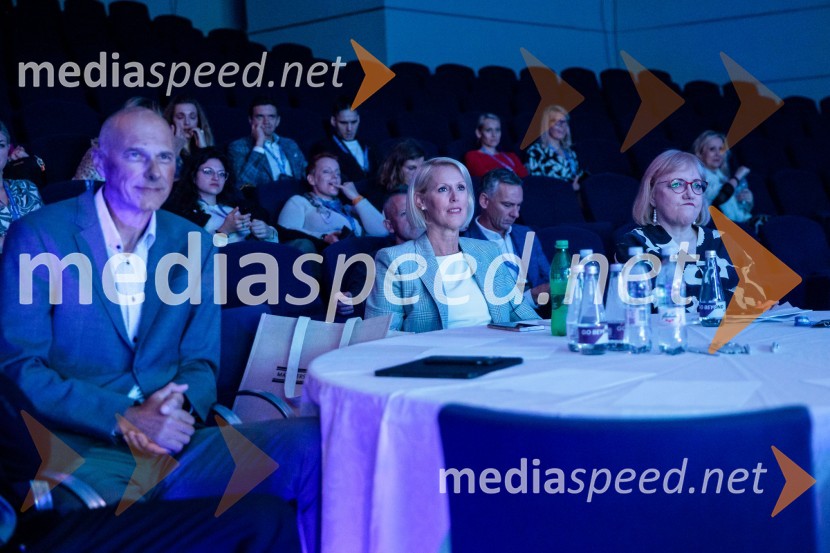 mag. Iztok Seljak, predsednik, Združenje Manager;  Petra Juvančič, izvršna direktorica, Združenje Manager; dr. Renata Salecl, filozofinjaManagerski kongres 2024, drugi dan