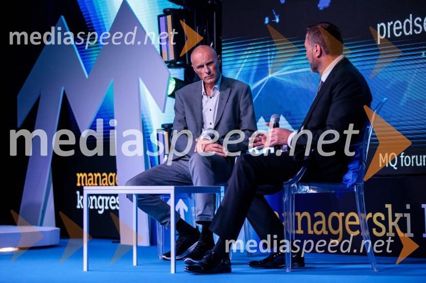 mag. Iztok Seljak, predsednik, Združenje Manager;  Klemen Boštjančič, minister za financeManagerski kongres 2024, drugi dan