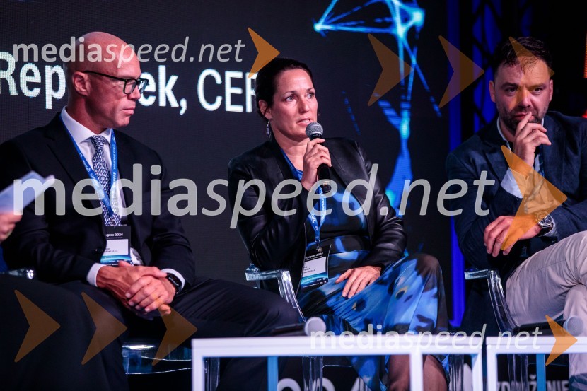  Luka Podlogar, NLB Skladi;  Tina Fröhlich;  Borut Čeh, soustanovitelj in izvršni direktor, Labena d.o.o.Managerski kongres 2024, drugi dan