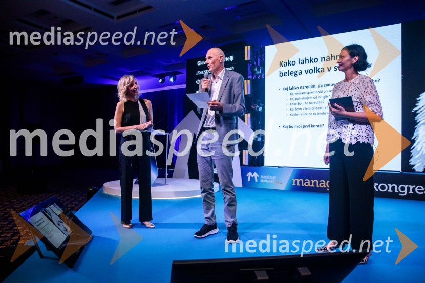  Mojca Balanč, mentorica, trenerka, coachinja in svetovalka, BOC Institute; mag. Iztok Seljak, predsednik, Združenje Manager;  Simona  Špilak, direktorica BOC InstituteManagerski kongres 2024, drugi dan