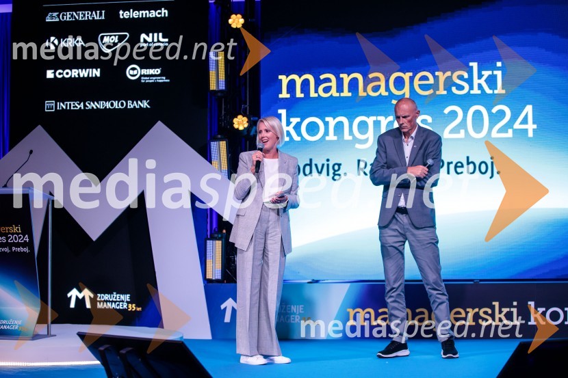  Petra Juvančič, izvršna direktorica, Združenje Manager; mag. Iztok Seljak, predsednik, Združenje ManagerManagerski kongres 2024, drugi dan