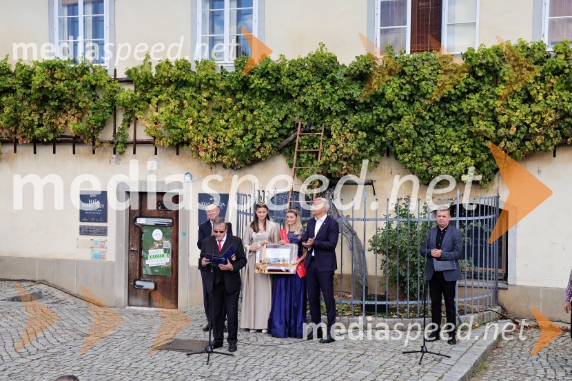 mag.  Jože Protner, vinar;  Stane Kocutar, mestni viničar, skrbnik Stare trte, novinar Radia Maribor, zgodovinar;  Sanja Ferjančič, 27. Vinska kraljica Slovenije 2024;  Maruša Mukenauer, Mariborska vinska kraljica 2023;  Aleksander Saša Arsenovič, župan, Mestna občina Maribor;  Robert Levstek, koordinator, občina DuplekSvečana trgatev Najstarejše trte 2024