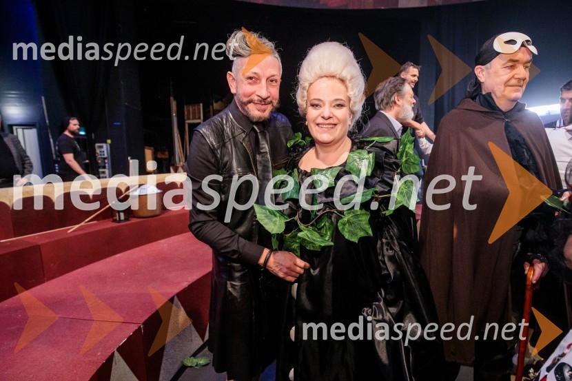  Carlos Tieppo, kostumograf;  Barbara Sorč, operna pevkaPremiera komične opere Falstaff v SNG Opera in balet Ljubljana