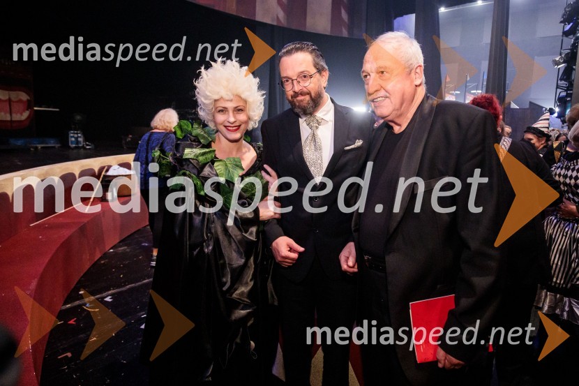  Nuška Drašček, pevka;  Marko  Hribernik, direktor SNG Opera in balet Ljubljana; prof. Tomaž Habe, skladatelj, dirigentPremiera komične opere Falstaff v SNG Opera in balet Ljubljana