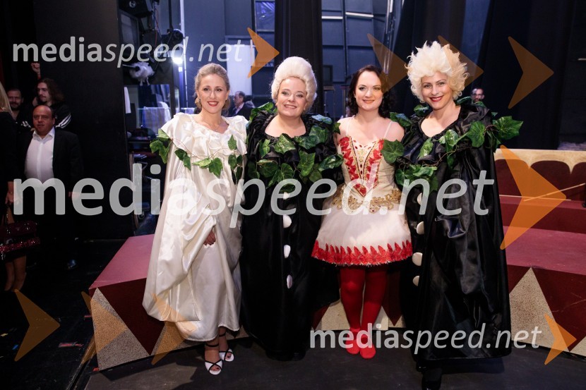  Martina  Zadro, operna pevka;  Barbara Sorč, operna pevka;  Štefica Grasselli, operna pevka;  Nuška Drašček, pevkaPremiera komične opere Falstaff v SNG Opera in balet Ljubljana