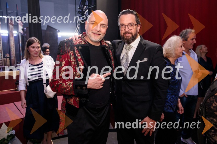  Nebojša Babić, operni pevec, bas;  Marko  Hribernik, direktor SNG Opera in balet LjubljanaPremiera komične opere Falstaff v SNG Opera in balet Ljubljana