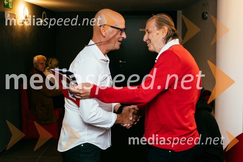  Miha Golob, direktor, SLG Celje;  Emil  Filipčič, avtor besedilaVeselja dom, premiera komedije v SLG Celje