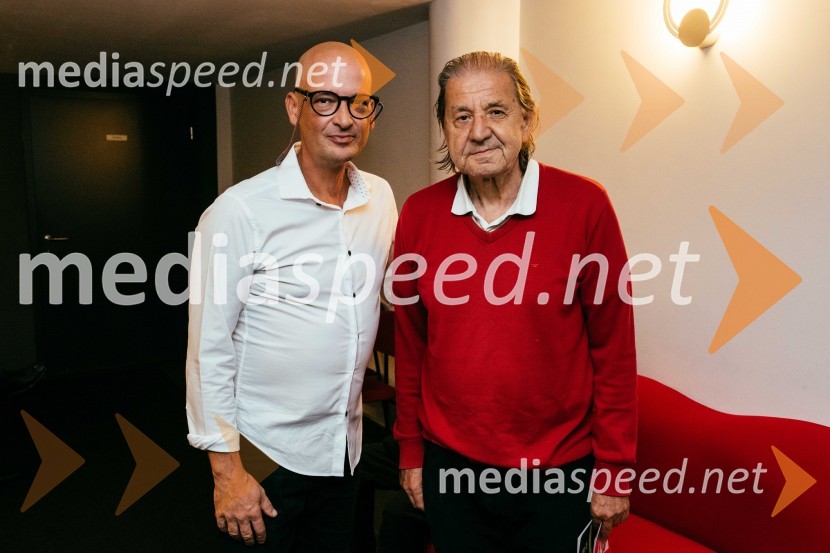  Miha Golob, direktor, SLG Celje;  Emil  Filipčič, avtor besedilaVeselja dom, premiera komedije v SLG Celje