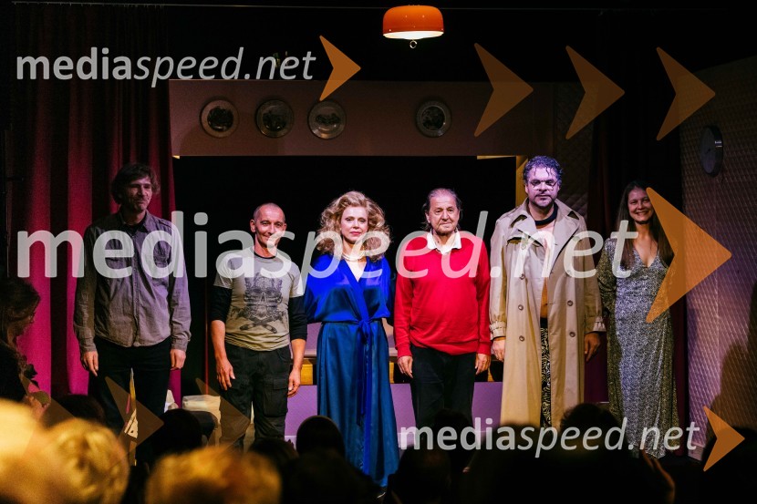  Dejan Spasić, režiser;  Dušan Teropšič;  Manca  Ogorevc, igralka;  Emil  Filipčič, avtor besedila;  Tarek Rashid, igralec;  Barbara Drmota, kostumografkaVeselja dom, premiera komedije v SLG Celje