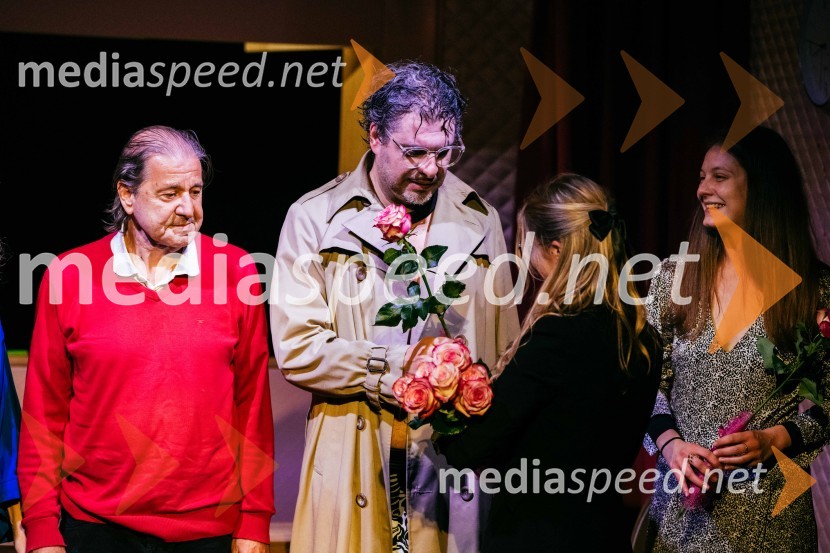  Emil  Filipčič, avtor besedila;  Tarek Rashid, igralec;  Barbara Drmota, kostumografkaVeselja dom, premiera komedije v SLG Celje